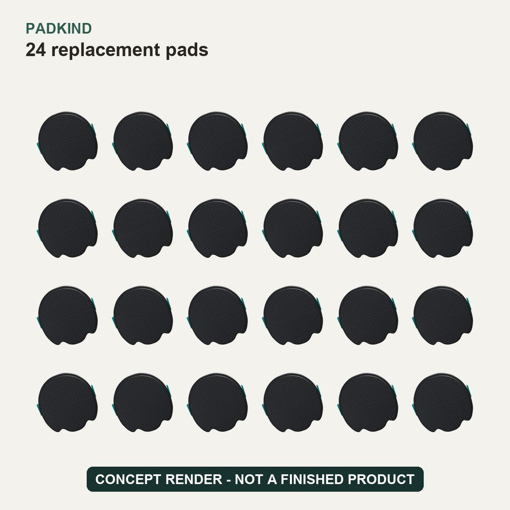 Concept render: 24 Padkind replacement pads - not a finished product