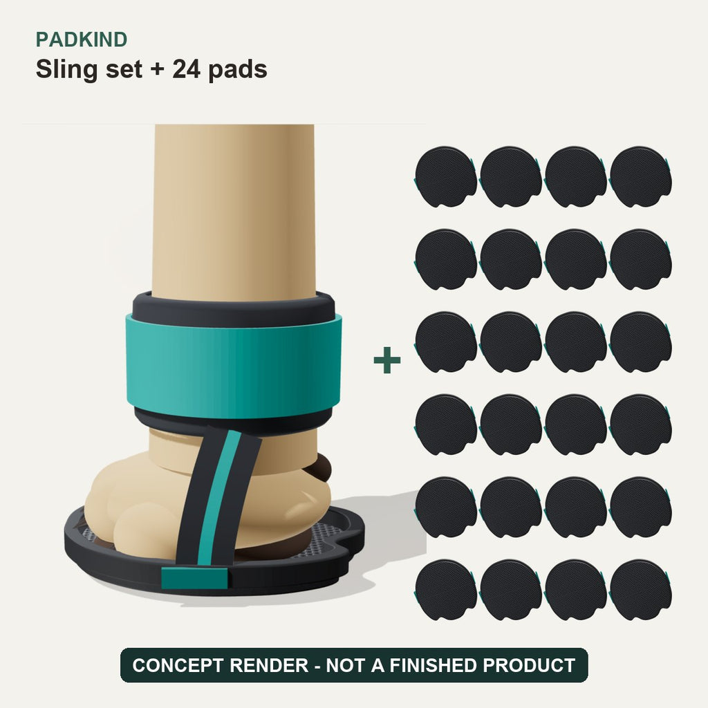 Concept render: Padkind Sling set plus 24 pads - not a finished product